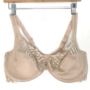 Paramour Angie Front Close Minimizer Bra Size 38D Style 115071 Tan Beige Comfort